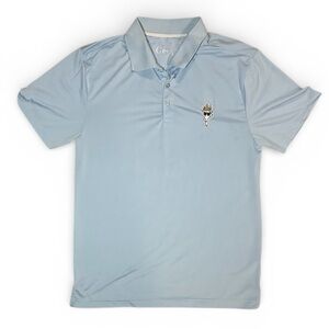 Men’s Small GOAT USA Performance Polo Shirt Light Blue Stretch Golf Athletic